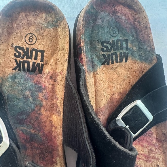 Muk Luks Black Sandals with Cork Sole size 9 #2 - Picture 6 of 6